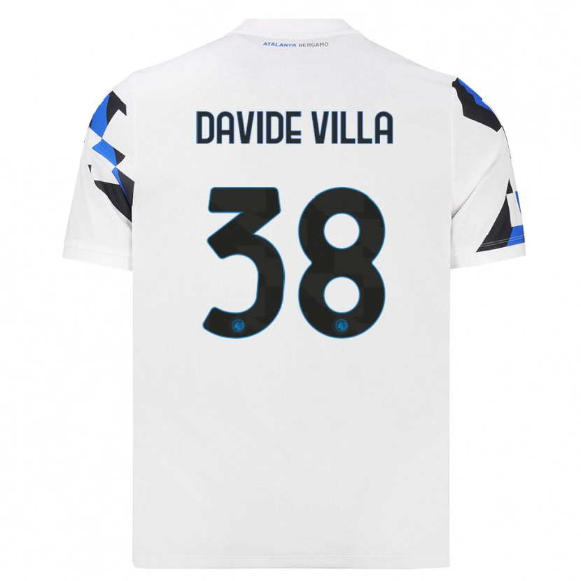 Danxen Kinder Matteo Davide Villa #38 Weiß Rot Blau Auswärtstrikot Trikot 2026/27 T-Shirt