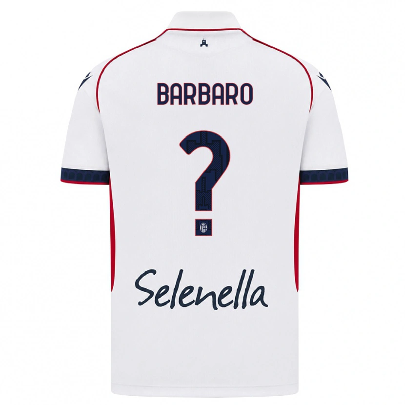 Danxen Kinder Giacomo Barbaro #0 Weiß Rot Königsblau Auswärtstrikot Trikot 2026/27 T-Shirt