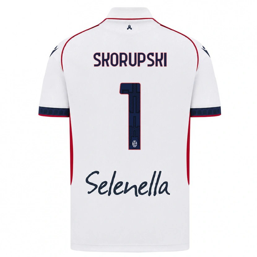 Danxen Kinder Lukasz Skorupski #1 Weiß Rot Königsblau Auswärtstrikot Trikot 2026/27 T-Shirt