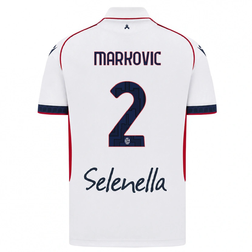Danxen Kinder Petar Markovic #2 Weiß Rot Königsblau Auswärtstrikot Trikot 2026/27 T-Shirt