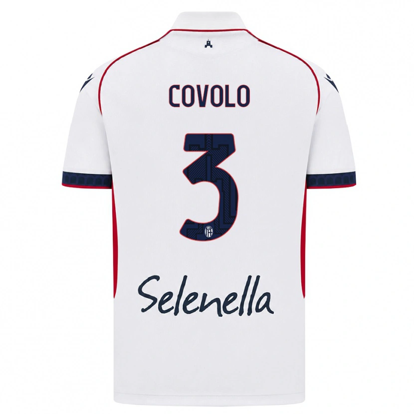 Danxen Kinder Giovanni Covolo #3 Weiß Rot Königsblau Auswärtstrikot Trikot 2026/27 T-Shirt