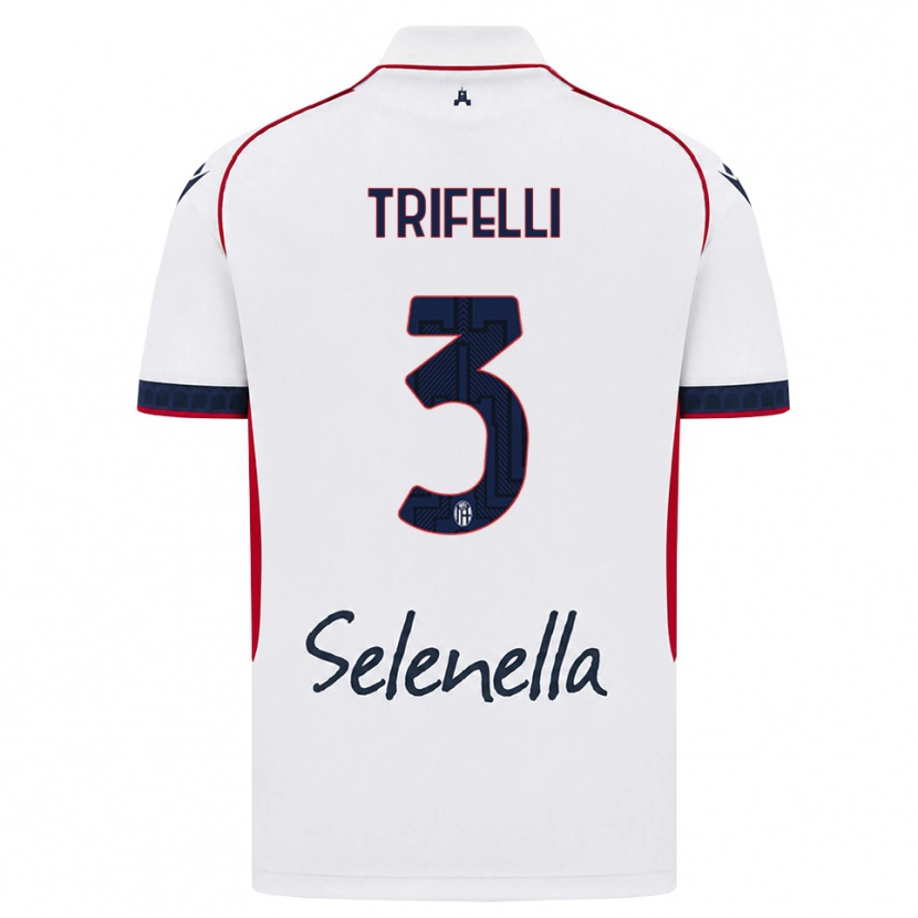 Danxen Kinder Edoardo Trifelli #3 Weiß Rot Königsblau Auswärtstrikot Trikot 2026/27 T-Shirt