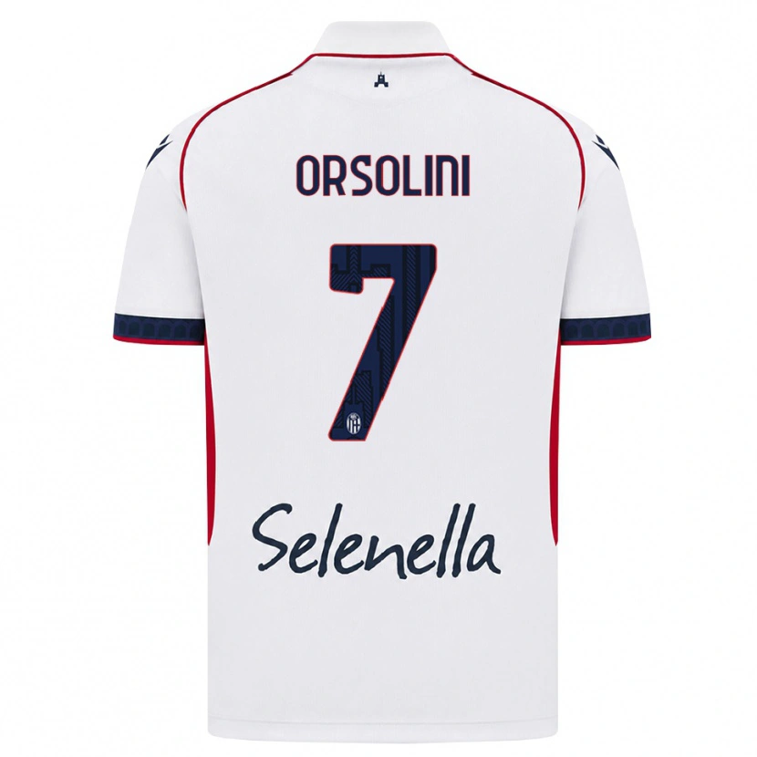 Danxen Kinder Riccardo Orsolini #7 Weiß Rot Königsblau Auswärtstrikot Trikot 2026/27 T-Shirt