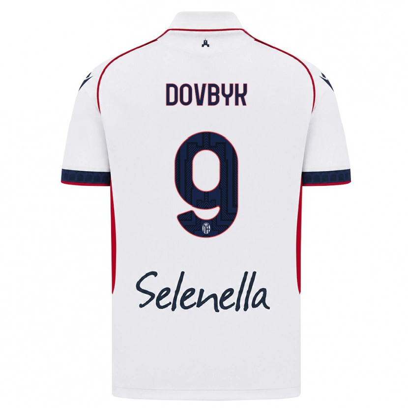 Danxen Kinder Artem Dovbyk #9 Weiß Rot Königsblau Auswärtstrikot Trikot 2026/27 T-Shirt