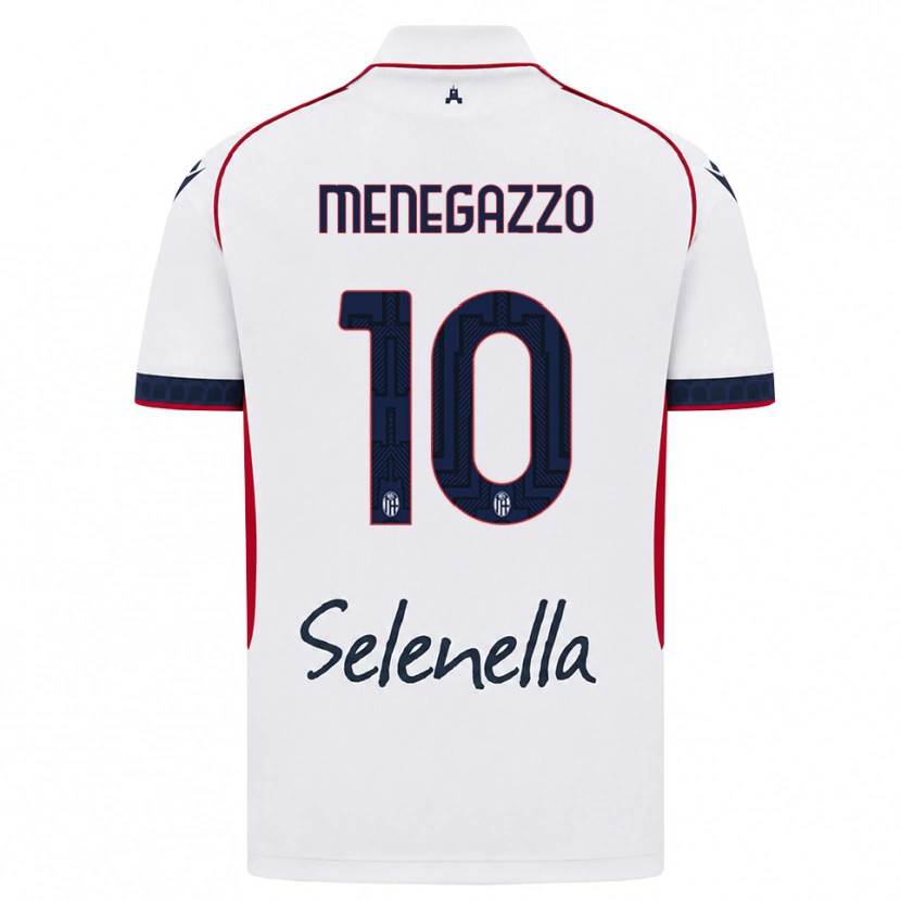 Danxen Kinder Lorenzo Menegazzo #10 Weiß Rot Königsblau Auswärtstrikot Trikot 2026/27 T-Shirt