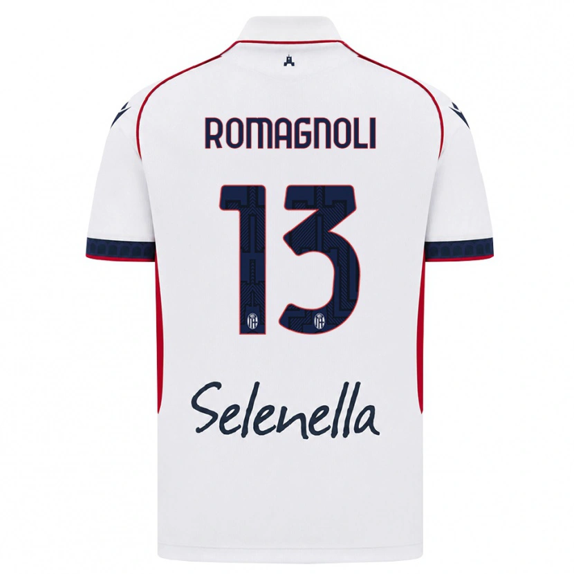 Danxen Kinder Andrea Romagnoli #13 Weiß Rot Königsblau Auswärtstrikot Trikot 2026/27 T-Shirt