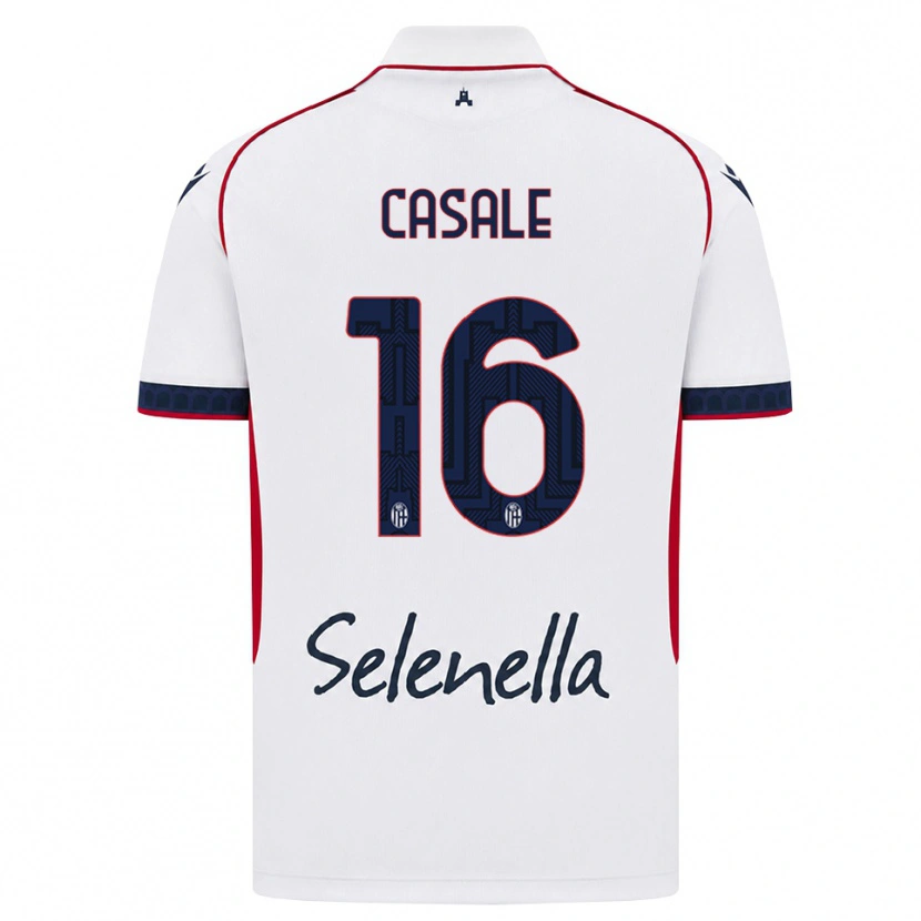 Danxen Kinder Nicolò Casale #16 Weiß Rot Königsblau Auswärtstrikot Trikot 2026/27 T-Shirt