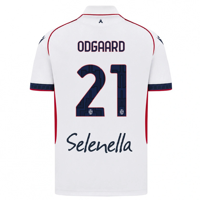 Danxen Kinder Jens Odgaard #21 Weiß Rot Königsblau Auswärtstrikot Trikot 2026/27 T-Shirt
