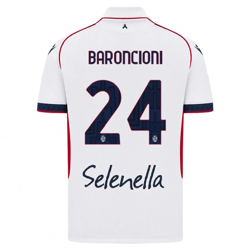 Danxen Kinder Davide Baroncioni #24 Weiß Rot Königsblau Auswärtstrikot Trikot 2026/27 T-Shirt