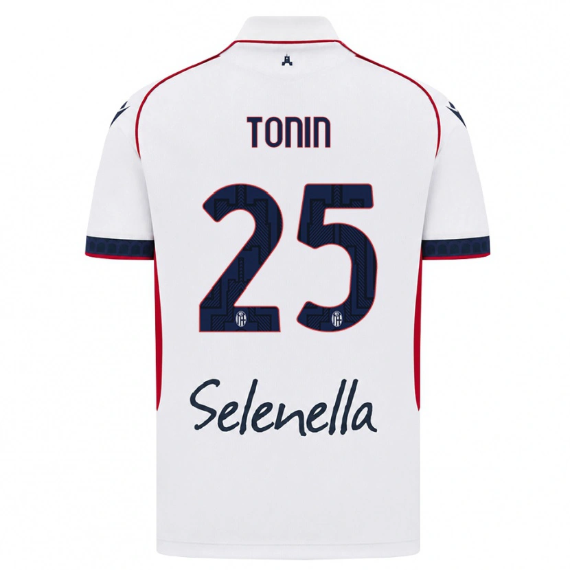 Danxen Kinder Federico Tonin #25 Weiß Rot Königsblau Auswärtstrikot Trikot 2026/27 T-Shirt