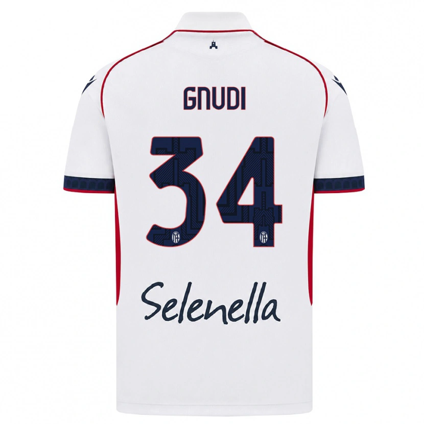 Danxen Kinder Riccardo Gnudi #34 Weiß Rot Königsblau Auswärtstrikot Trikot 2026/27 T-Shirt