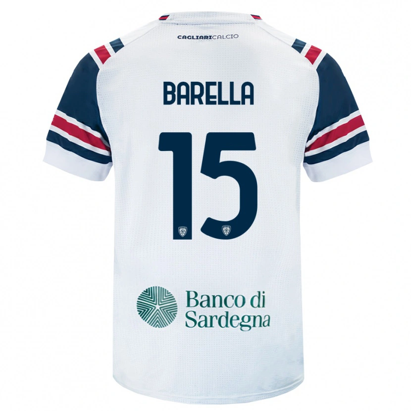 Danxen Kinder Elia Barella #15 Weiß Rot Grün Auswärtstrikot Trikot 2026/27 T-Shirt