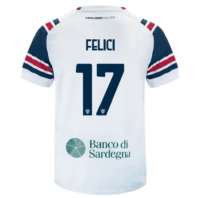 Danxen Kinder Mattia Felici #17 Weiß Rot Grün Auswärtstrikot Trikot 2026/27 T-Shirt