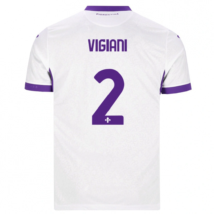 Danxen Kinder Lorenzo Vigiani #2 Weiß Lila Auswärtstrikot Trikot 2026/27 T-Shirt
