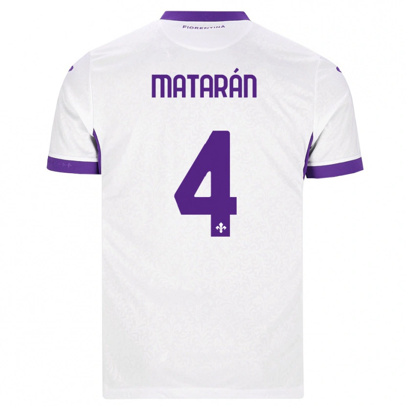 Danxen Kinder Federico Matarán #4 Weiß Lila Auswärtstrikot Trikot 2026/27 T-Shirt