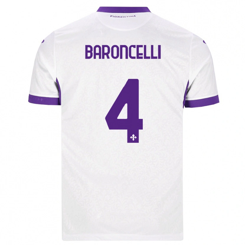 Danxen Kinder Leonardo Baroncelli #4 Weiß Lila Auswärtstrikot Trikot 2026/27 T-Shirt
