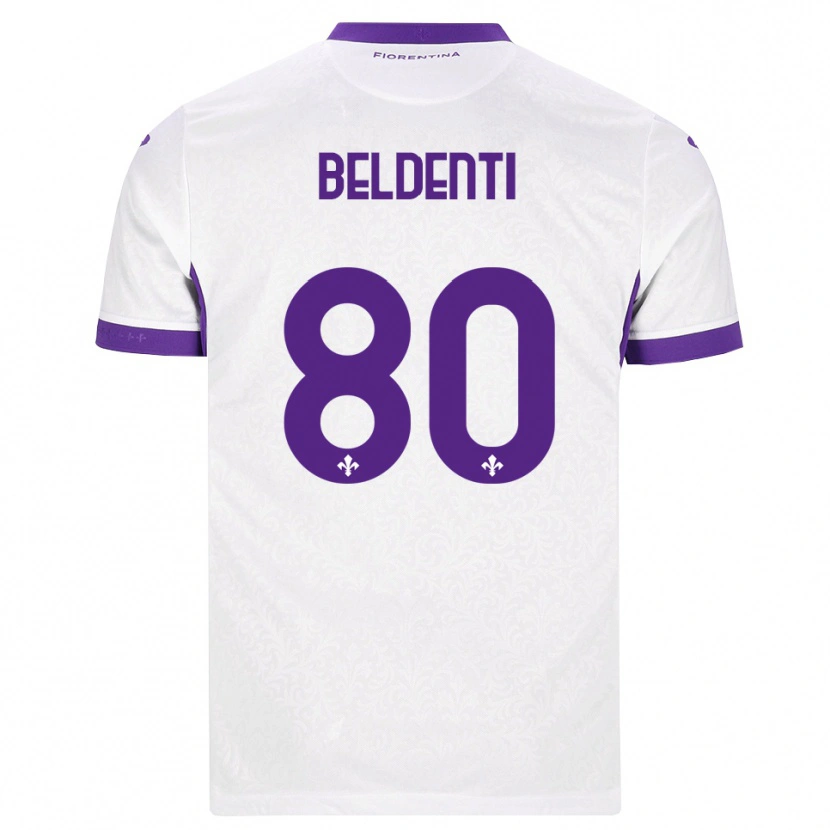 Danxen Kinder Dennis Beldenti #80 Weiß Lila Auswärtstrikot Trikot 2026/27 T-Shirt