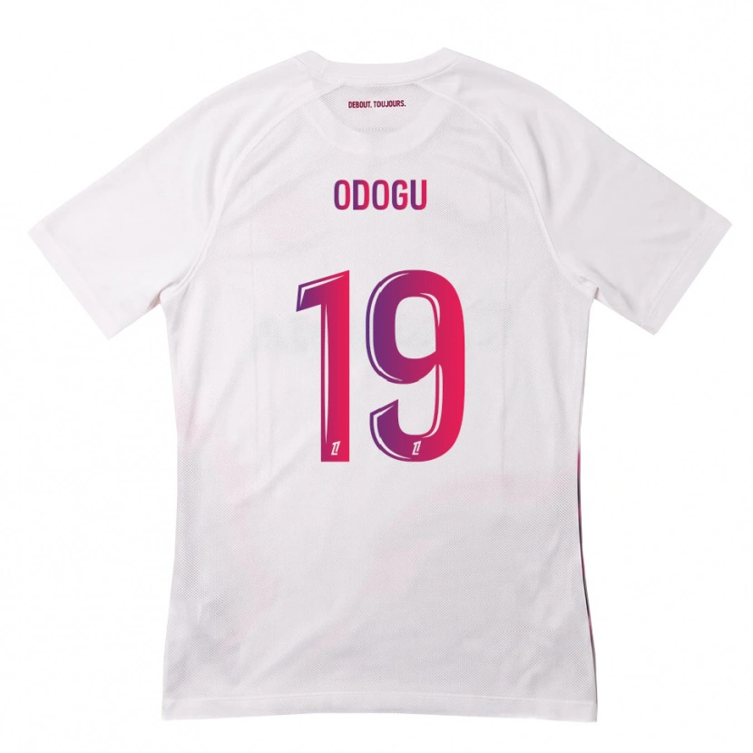 Danxen Kinder David Odogu #19 Weiß Pink Lila Auswärtstrikot Trikot 2026/27 T-Shirt