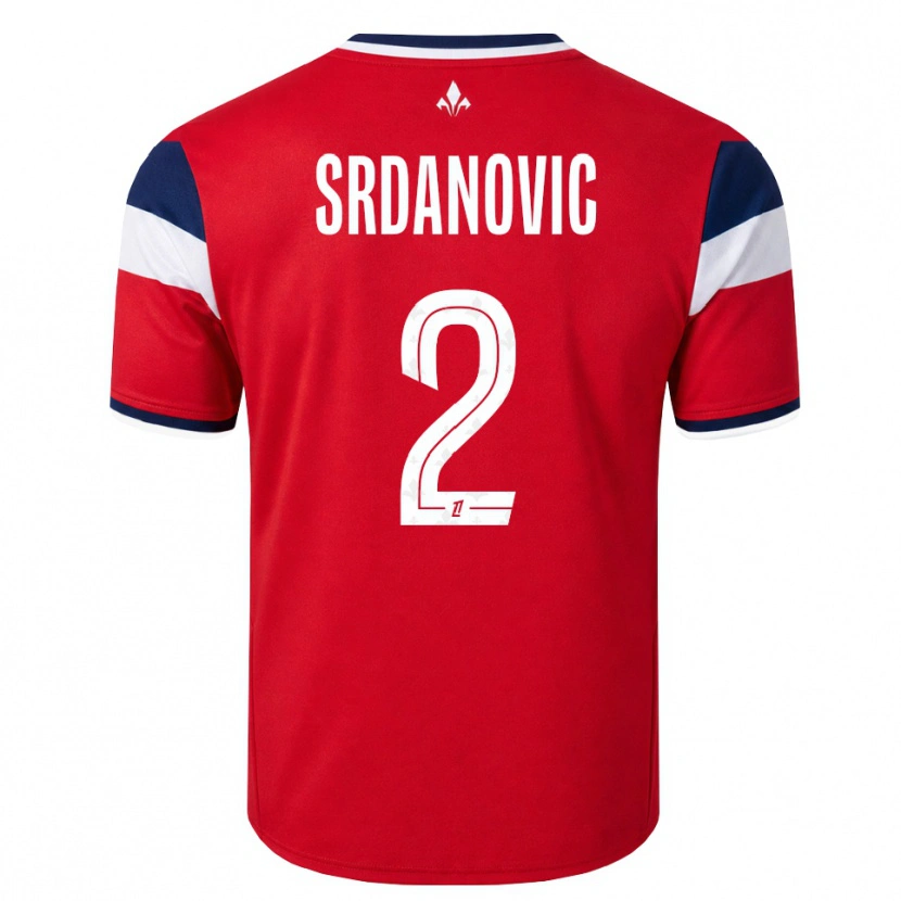 Danxen Herren Loun Srdanovic #2 Rot Weiß Königsblau Heimtrikot Trikot 2026/27 T-Shirt