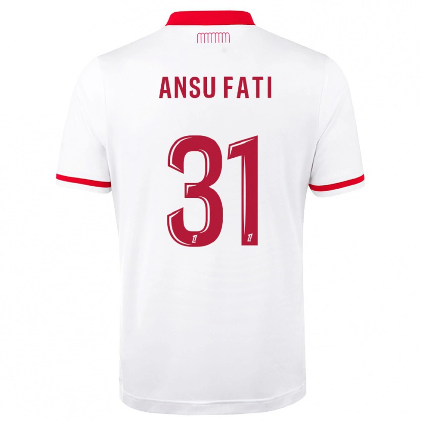 Danxen Herren Ansu Fati #31 Rot Weiß Heimtrikot Trikot 2026/27 T-Shirt