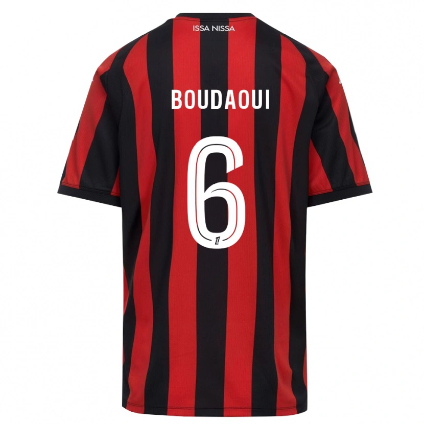 Danxen Herren Hicham Boudaoui #6 Rot Schwarz Weiß Heimtrikot Trikot 2026/27 T-Shirt
