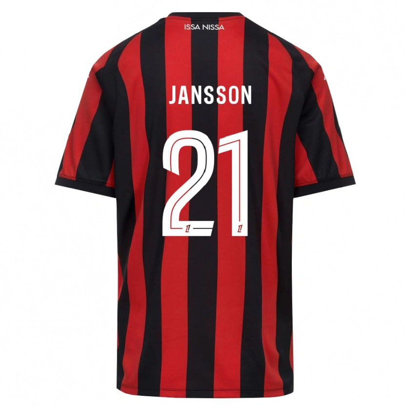 Danxen Herren Isak Jansson #21 Rot Schwarz Weiß Heimtrikot Trikot 2026/27 T-Shirt