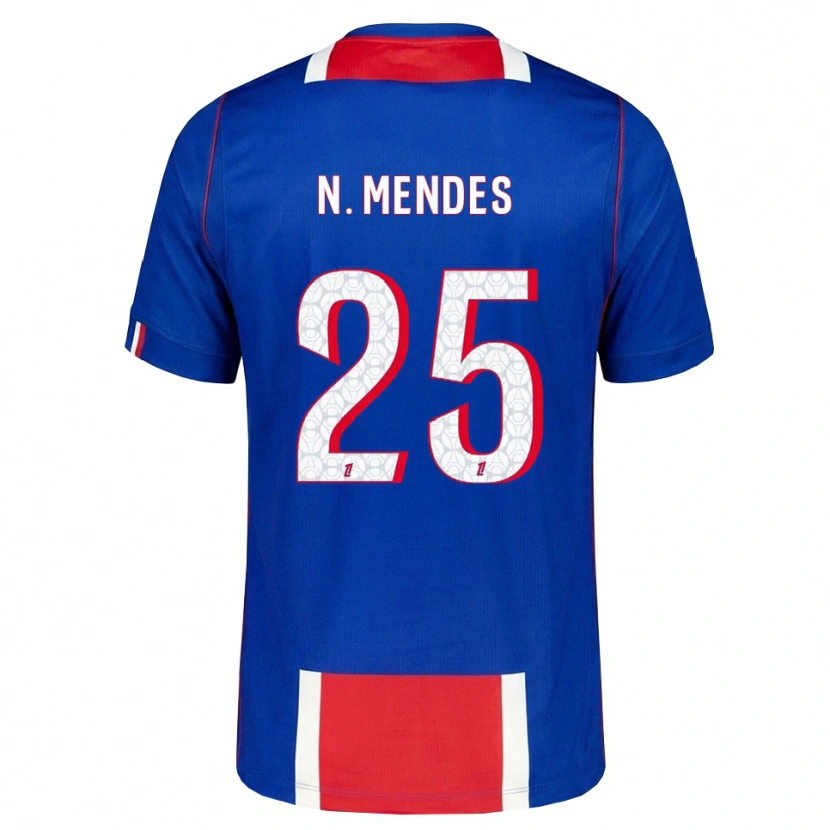 Danxen Herren Nuno Mendes #25 Rot Weiß Blau Heimtrikot Trikot 2026/27 T-Shirt