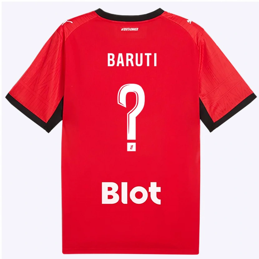 Danxen Herren Kelian Baruti #0 Rot Schwarz Weiß Heimtrikot Trikot 2026/27 T-Shirt