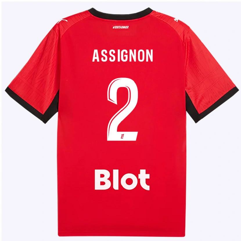 Danxen Herren Kenny Assignon #2 Rot Schwarz Weiß Heimtrikot Trikot 2026/27 T-Shirt