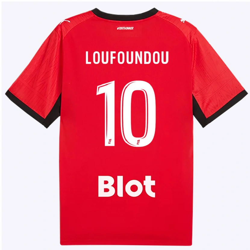 Danxen Herren Noah Loufoundou #10 Rot Schwarz Weiß Heimtrikot Trikot 2026/27 T-Shirt