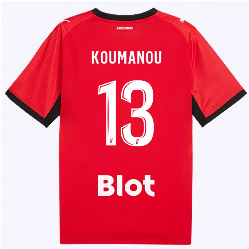 Danxen Herren Noa Koumanou #13 Rot Schwarz Weiß Heimtrikot Trikot 2026/27 T-Shirt