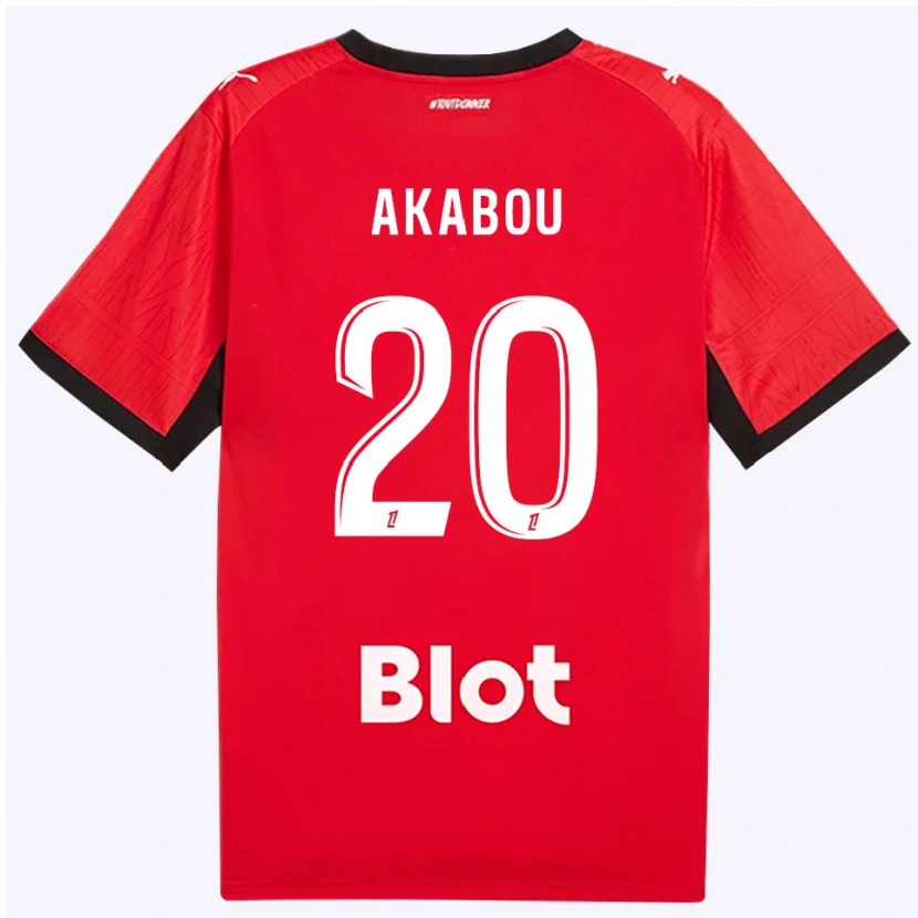 Danxen Herren Ayoub Akabou #20 Rot Schwarz Weiß Heimtrikot Trikot 2026/27 T-Shirt