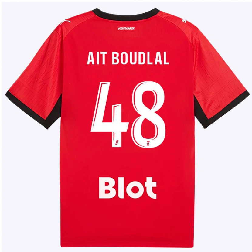 Danxen Herren Abdelhamid Ait Boudlal #48 Rot Schwarz Weiß Heimtrikot Trikot 2026/27 T-Shirt