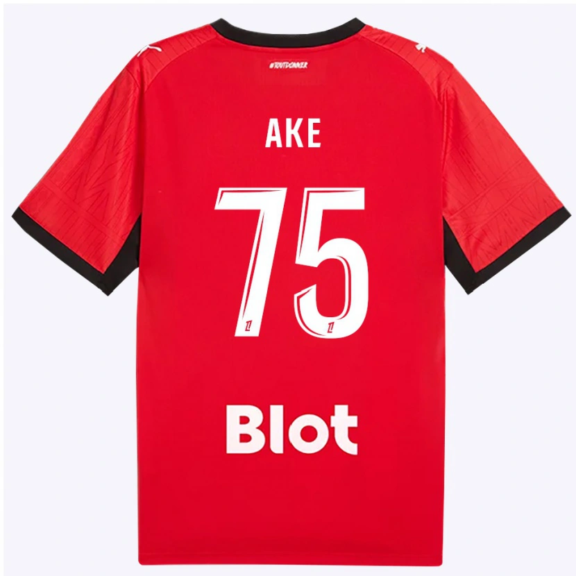Danxen Herren Junior Ake #75 Rot Schwarz Weiß Heimtrikot Trikot 2026/27 T-Shirt