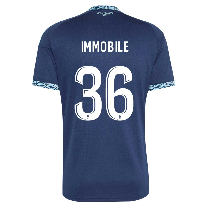 Danxen Herren Ciro Immobile #36 Stahlblau Weiß Heimtrikot Trikot 2026/27 T-Shirt