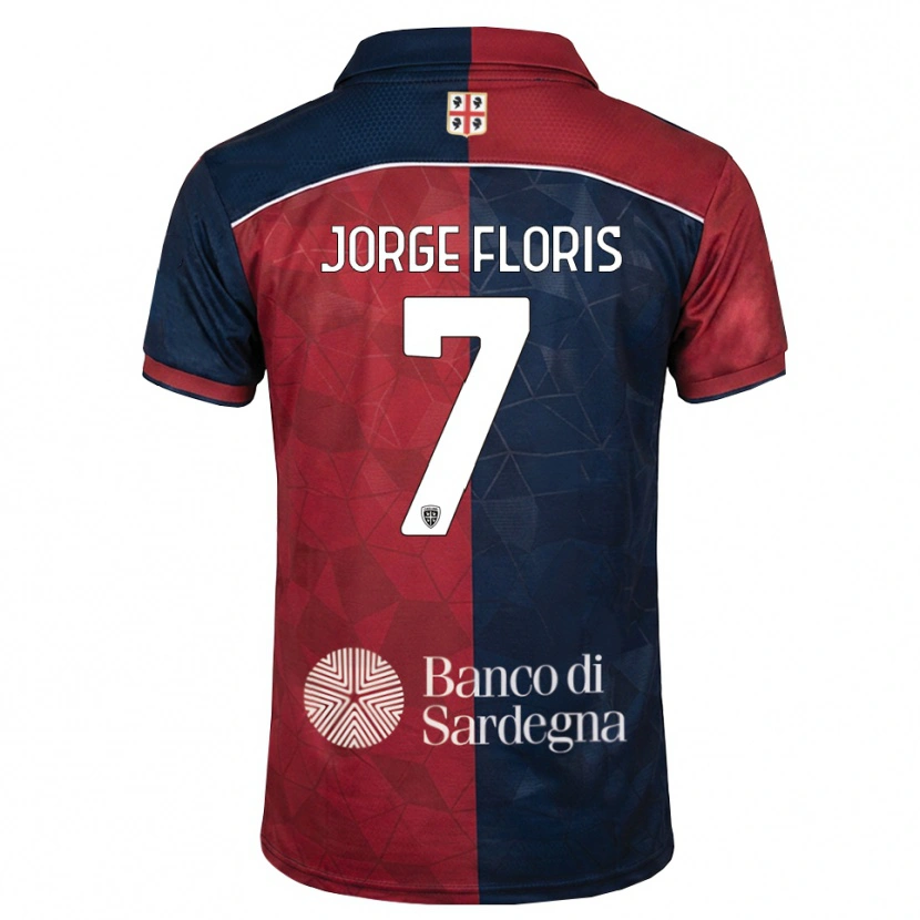 Danxen Herren Nicolò Jorge Floris #7 Burgund Rot Königsblau Heimtrikot Trikot 2026/27 T-Shirt