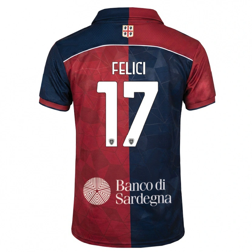 Danxen Herren Mattia Felici #17 Burgund Rot Königsblau Heimtrikot Trikot 2026/27 T-Shirt