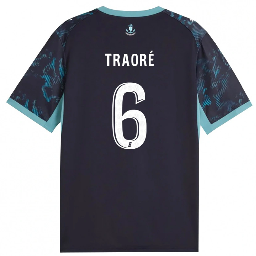 Danxen Herren Soumaïla Traoré #6 Blass Türkis Weiß Schwarz Auswärtstrikot Trikot 2026/27 T-Shirt