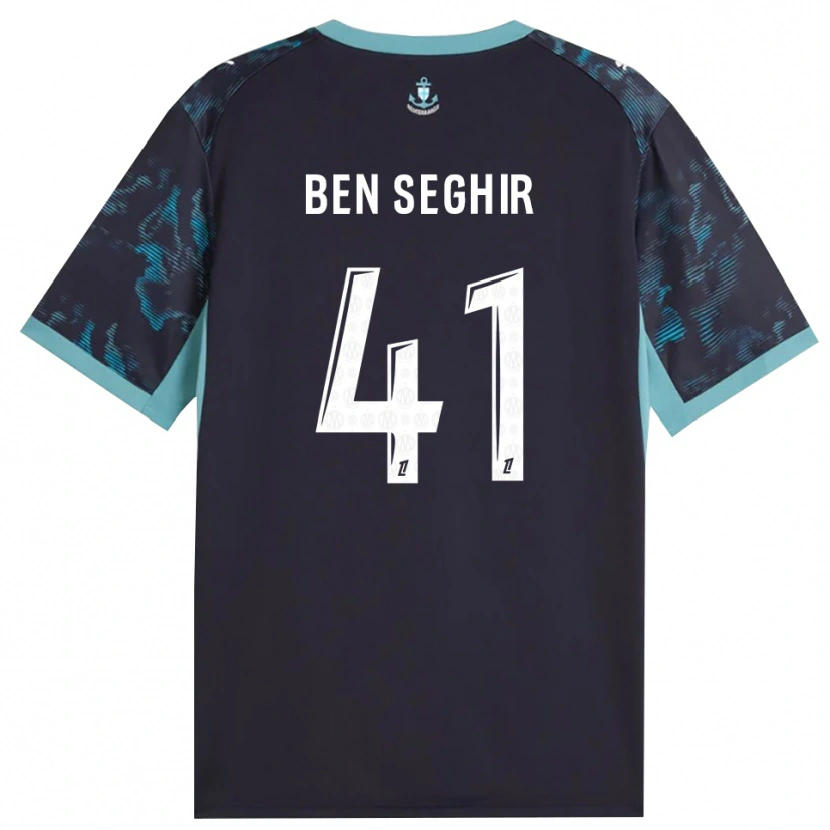 Danxen Herren Salim Ben Seghir #41 Blass Türkis Weiß Schwarz Auswärtstrikot Trikot 2026/27 T-Shirt