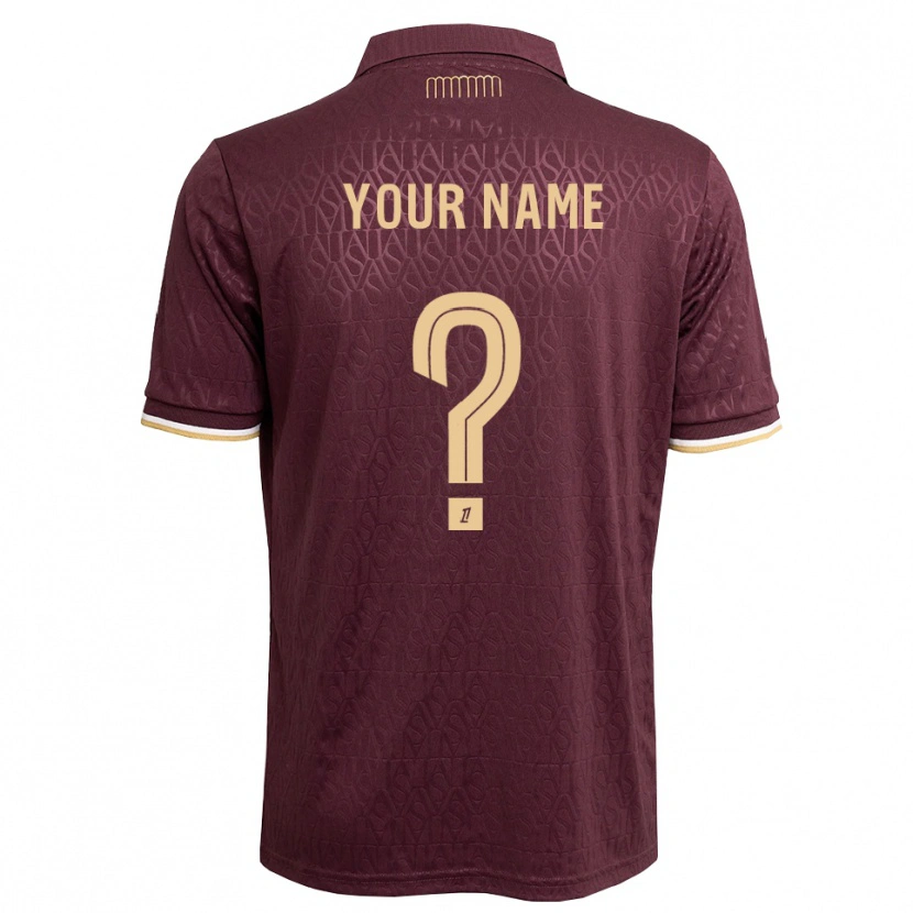 Danxen Herren Ihren Namen #0 Weinrot Sandbraun Auswärtstrikot Trikot 2026/27 T-Shirt