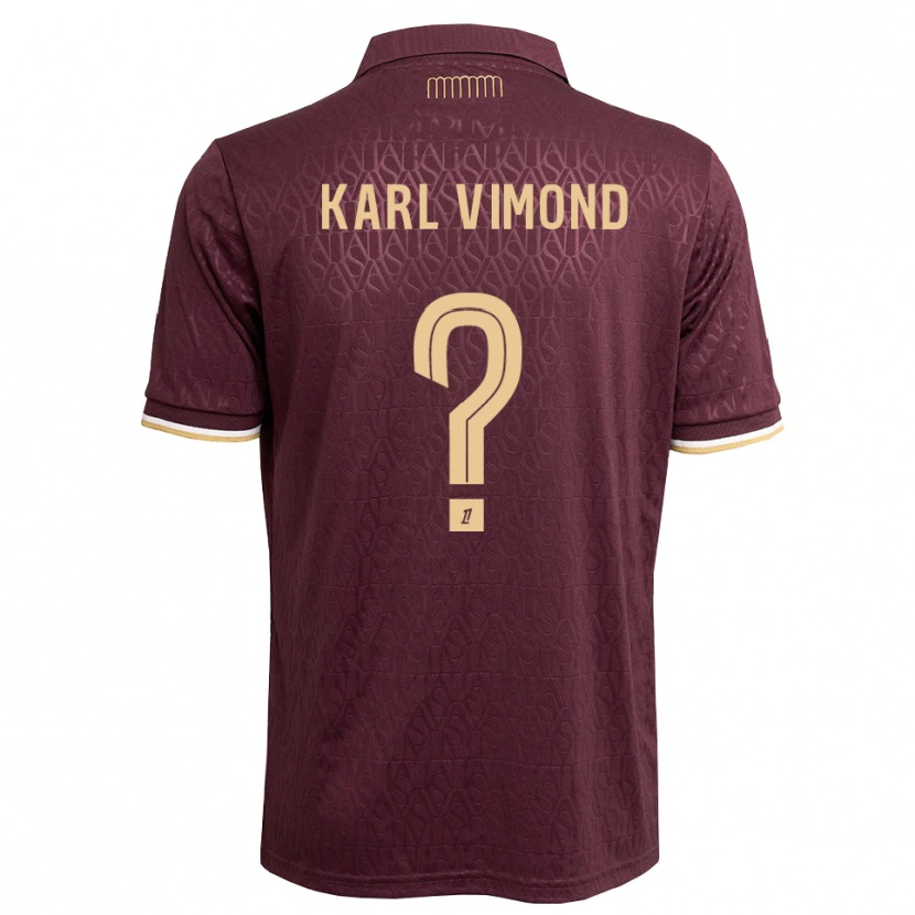 Danxen Herren Dany Karl Vimond #0 Weinrot Sandbraun Auswärtstrikot Trikot 2026/27 T-Shirt