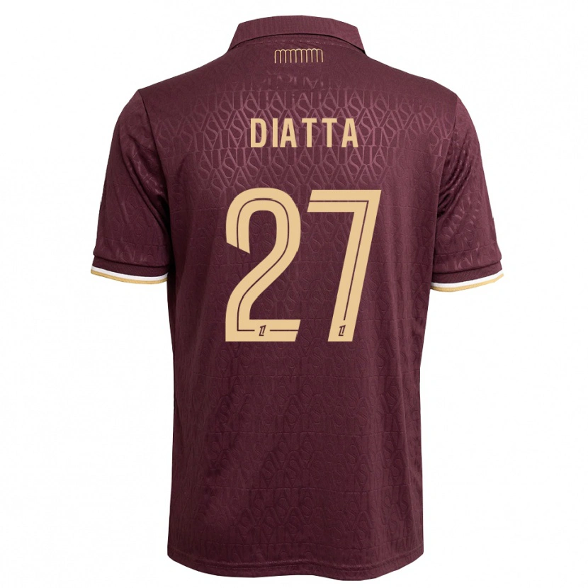 Danxen Herren Krépin Diatta #27 Weinrot Sandbraun Auswärtstrikot Trikot 2026/27 T-Shirt