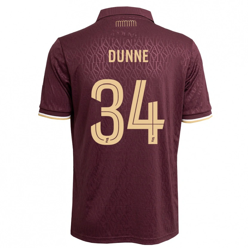 Danxen Herren David Dunne #34 Weinrot Sandbraun Auswärtstrikot Trikot 2026/27 T-Shirt