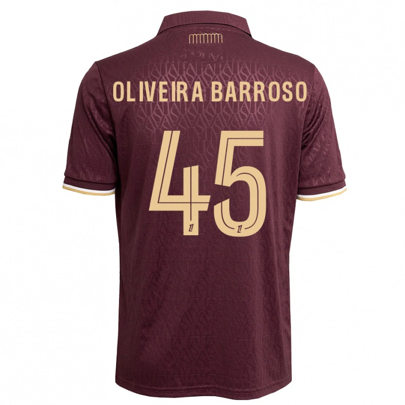 Danxen Herren Mickael Oliveira Barroso #45 Weinrot Sandbraun Auswärtstrikot Trikot 2026/27 T-Shirt
