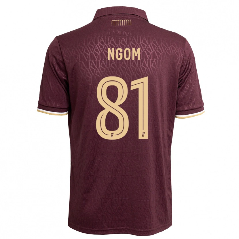 Danxen Herren Libasse Ngom #81 Weinrot Sandbraun Auswärtstrikot Trikot 2026/27 T-Shirt