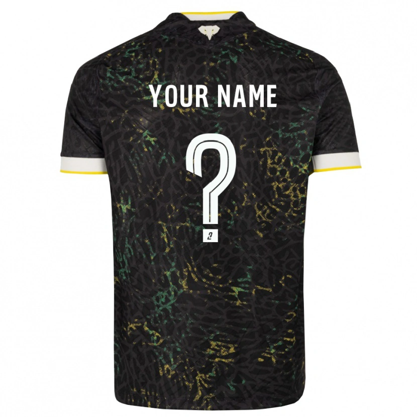 Danxen Herren Ihren Namen #0 Schwarz Weiß Gelb Auswärtstrikot Trikot 2026/27 T-Shirt