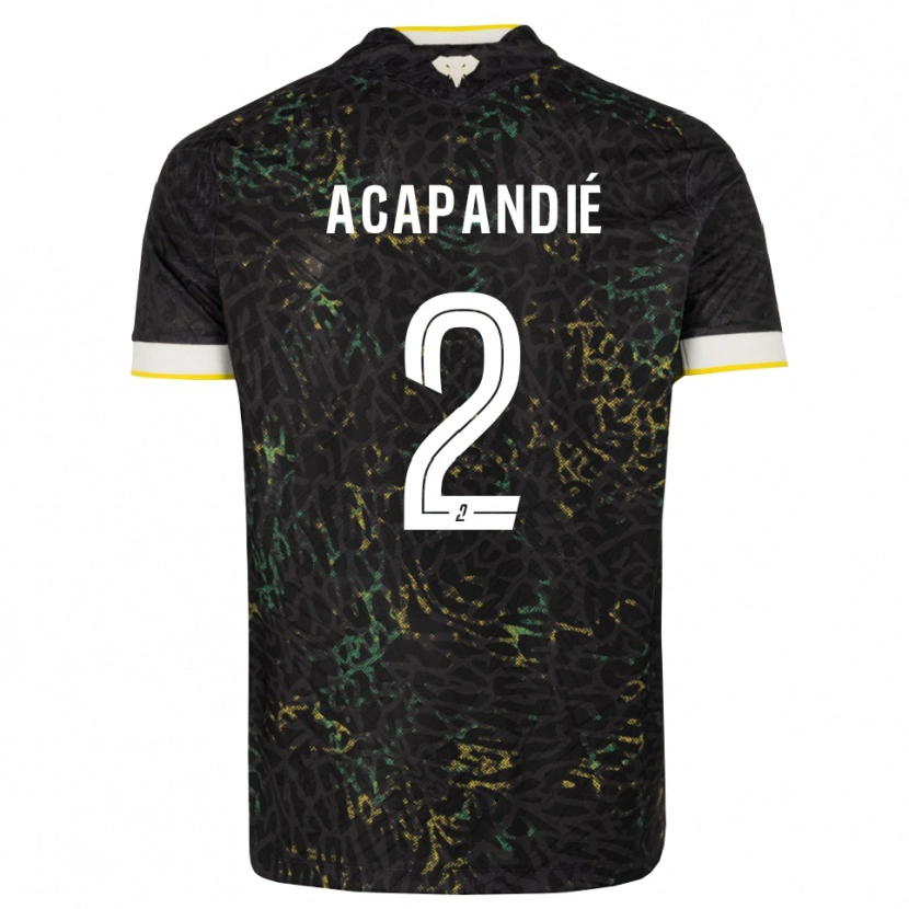 Danxen Herren Mathieu Acapandié #2 Schwarz Weiß Gelb Auswärtstrikot Trikot 2026/27 T-Shirt