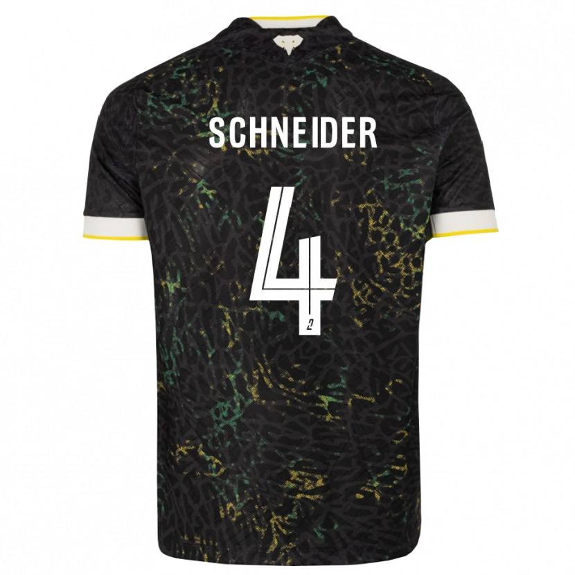 Danxen Herren Octave Schneider #4 Schwarz Weiß Gelb Auswärtstrikot Trikot 2026/27 T-Shirt