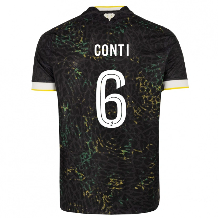 Danxen Herren Alexandre Conti #6 Schwarz Weiß Gelb Auswärtstrikot Trikot 2026/27 T-Shirt