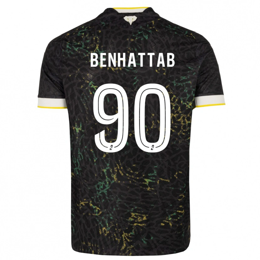 Danxen Herren Yassine Benhattab #90 Schwarz Weiß Gelb Auswärtstrikot Trikot 2026/27 T-Shirt